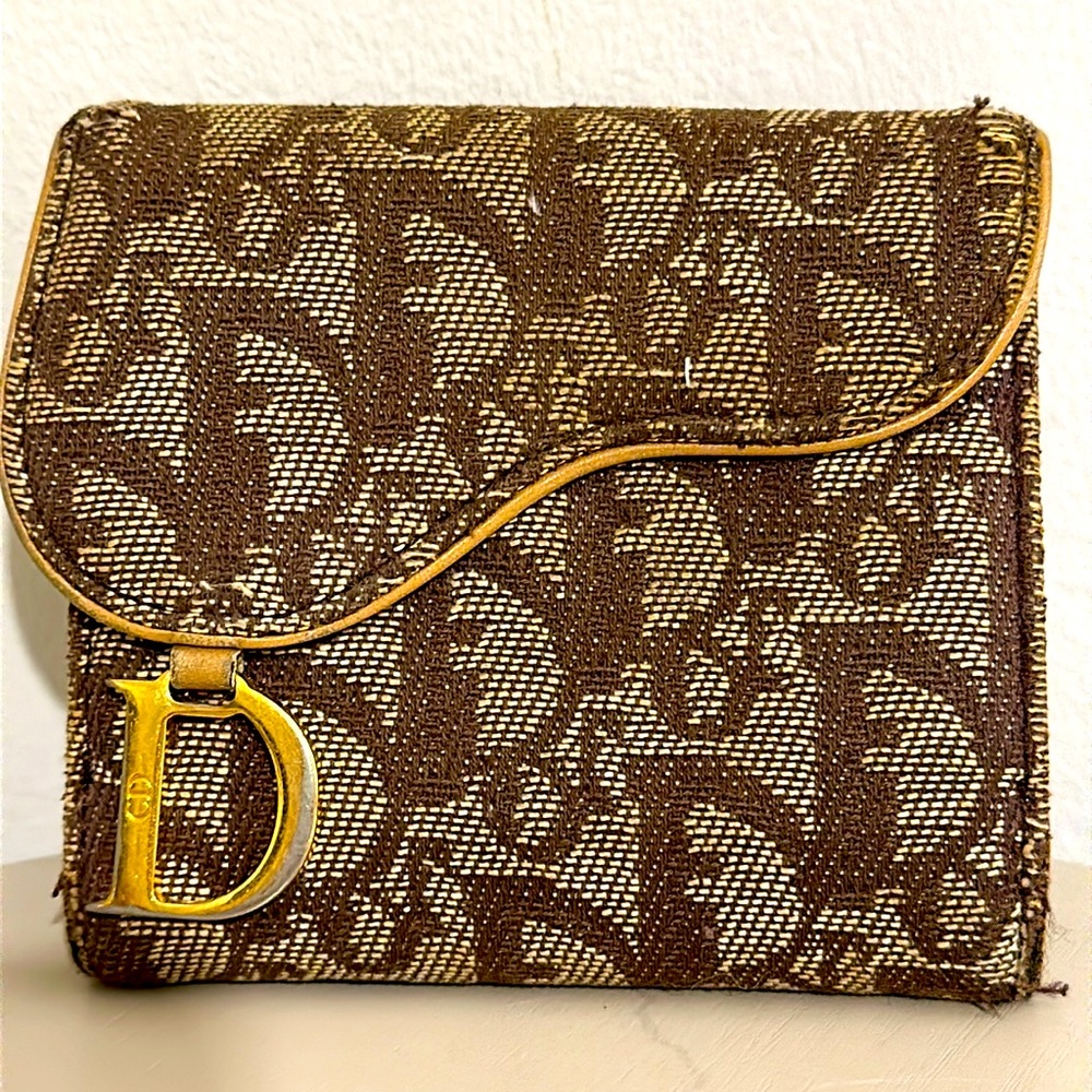 Christian Dior Saddle Compact Wallet (Rare/Tan Color)